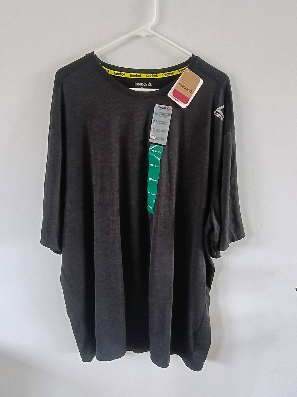 Reebok Speedwick Performance Tee 3XL Black Athletic Workout Shirt NWT